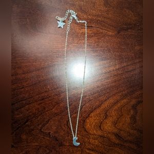 SILVER CRESCENT MOON CHOKER